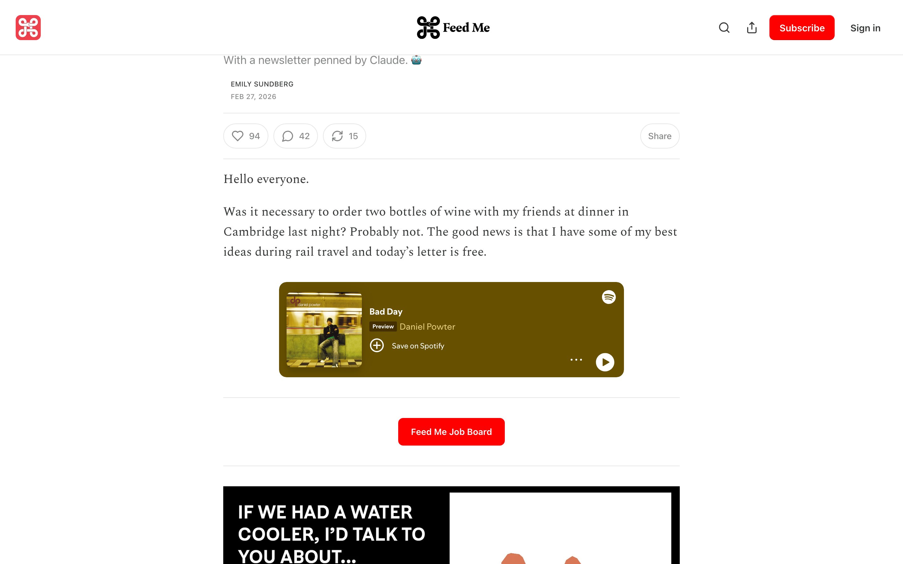 Feed Me — Anthropic joined Substack